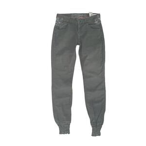 Desigual The Fun Slim Fit Women's Olive Green Jogger Pants Embroidered Detail-28